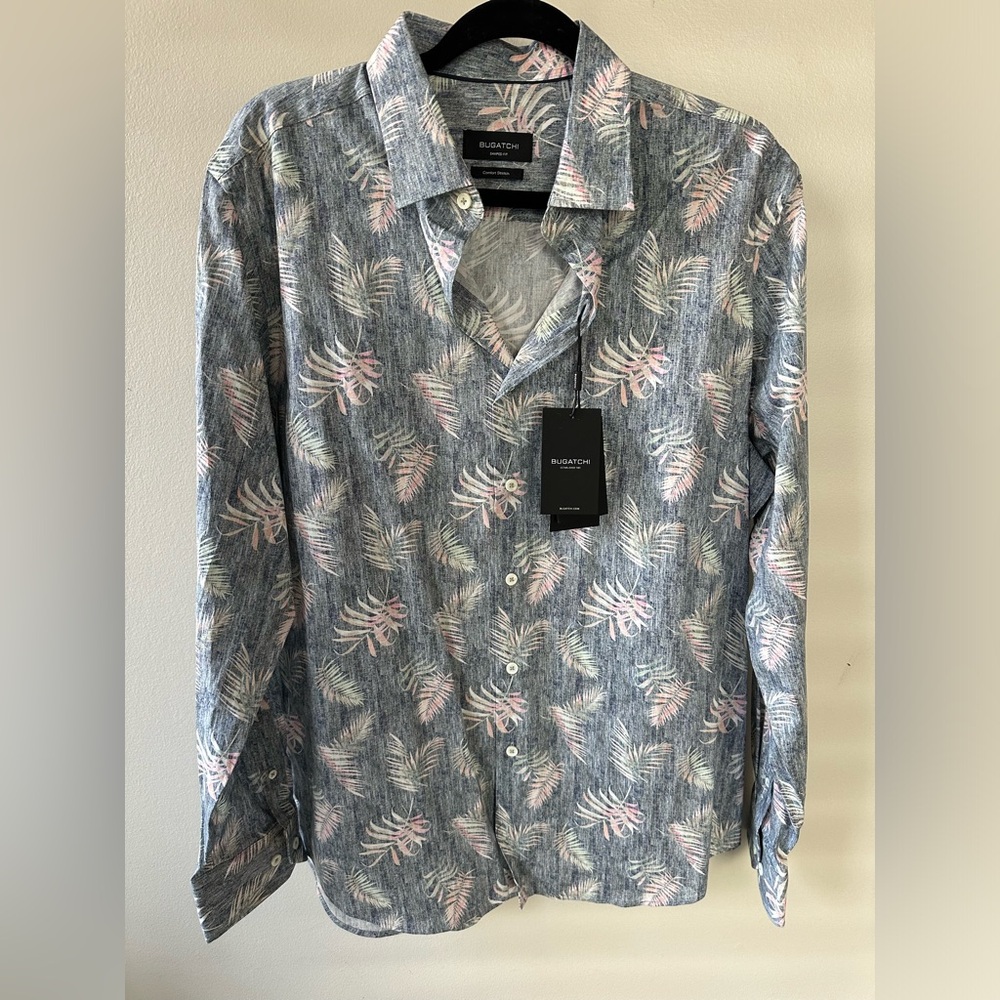 Men’s Large Bugatchi Long Sleeve Shirt. New with Tags